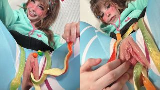 Belle Delphine Candy In Pussy Onlyfans Leaked Gummies Fotoset