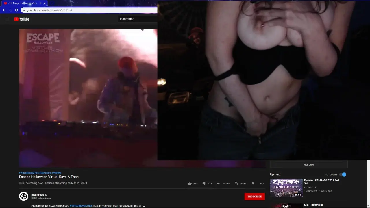 Másturbación de Streamer en vídeo prohibido